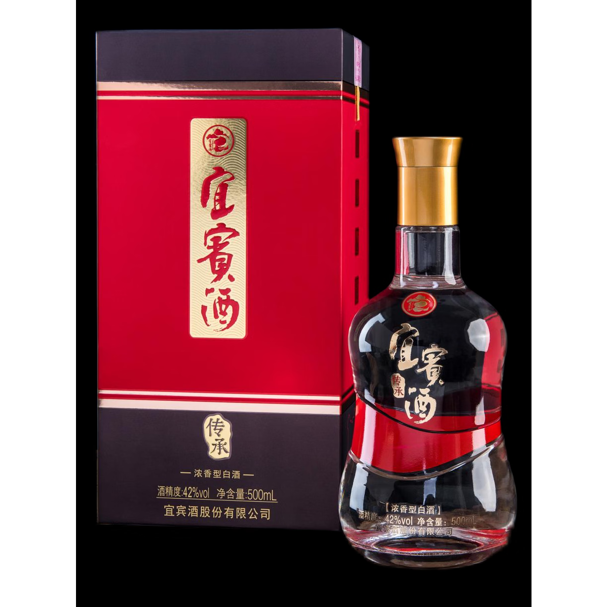 宜宾酒传承红福丨正宗浓香型白酒 纯粮高粱酒 名酒 礼物 伴手礼 纯粮 42度 500mL 1盒 丨拍二送礼袋