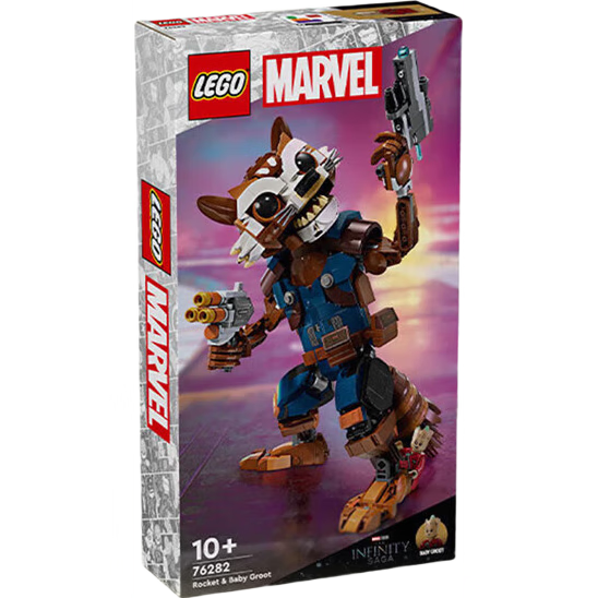 樂(lè )高（LEGO）積木玩具 超級英雄漫威 76282火箭浣熊與格魯特10歲+兒童生日禮物