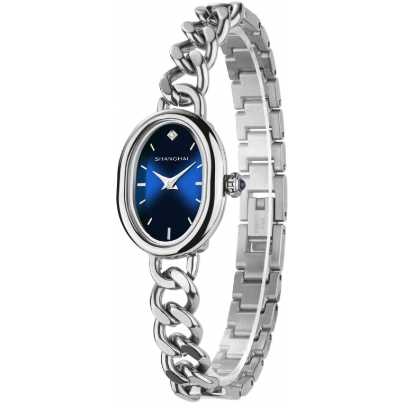 上海(SHANGHAI)手表女繁花聯(lián)名石英小金表貝母表盤女士手表新年禮物送女友S2700L 【流光禮盒】深海藍(lán)珠寶鏈 新年禮物初中生