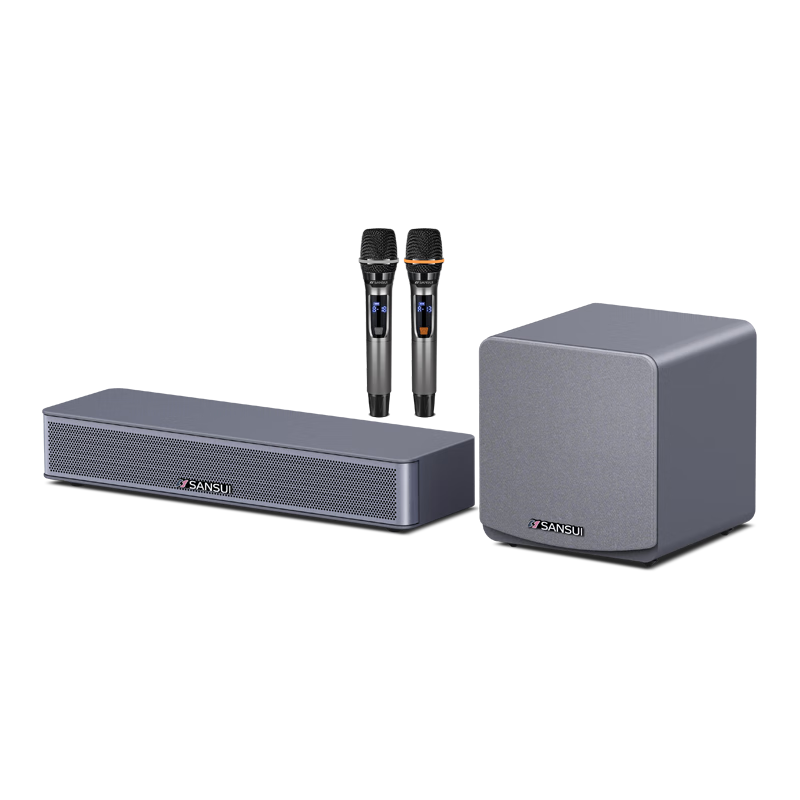 山水（SANSUI）家用回音壁SOUNDBAR電視音響家庭影院KTV套裝無線藍(lán)牙音箱卡拉OK低音炮K歌雙話筒 93S Pro
