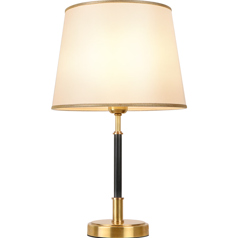 帝拿（DINAH）床頭燈臥室臺燈客廳新中式裝飾臺燈全銅美式臺燈高級感極簡書房燈 φ31CM*H55CM 黃銅臺燈 智能語音控制開關(guān)燈無極調(diào)光