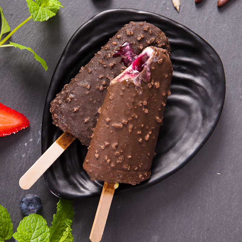 伊利巧乐兹巧恋果蓝莓酱巧克力味冰淇淋75g*10支/盒