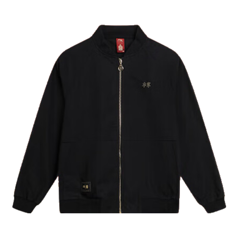 李宁故宫联名丨外套中国文化系列男子秋季宽松休闲外套 黑色-5 XL