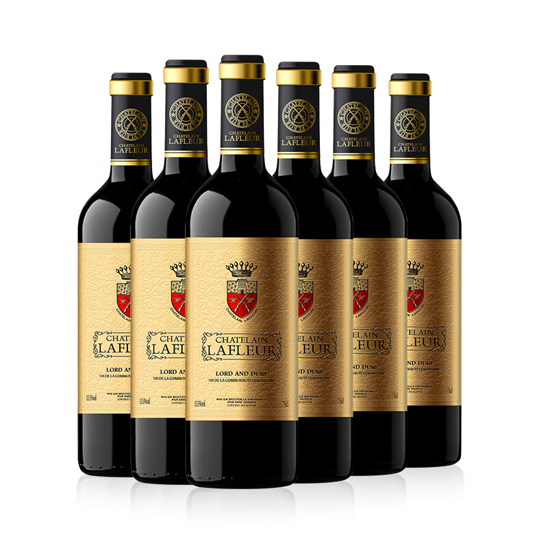 拉斐法国原瓶进口红酒庄主公爵13.5度干红葡萄酒整箱年货节日送礼佳品 750ml*6瓶欧式醒酒器+酒杯+开瓶器