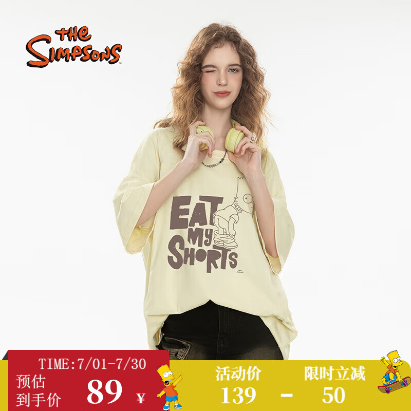 THE SIMPSONS����ɭһ�ҳ����¿����T��2025�ļ�������ѧ���ٴ��ɫȤζӡ�� ��ɫ M (170/92A)