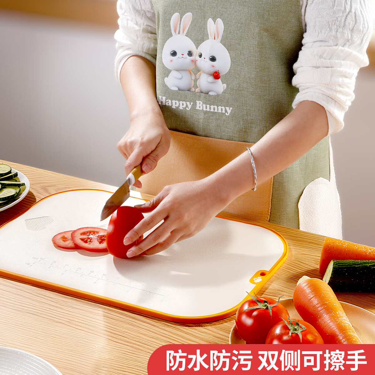 好媳妇围裙防水防油家用厨房家务高级工作服做饭男女通用围腰挂脖式加厚 多功能围裙【颜色随机】