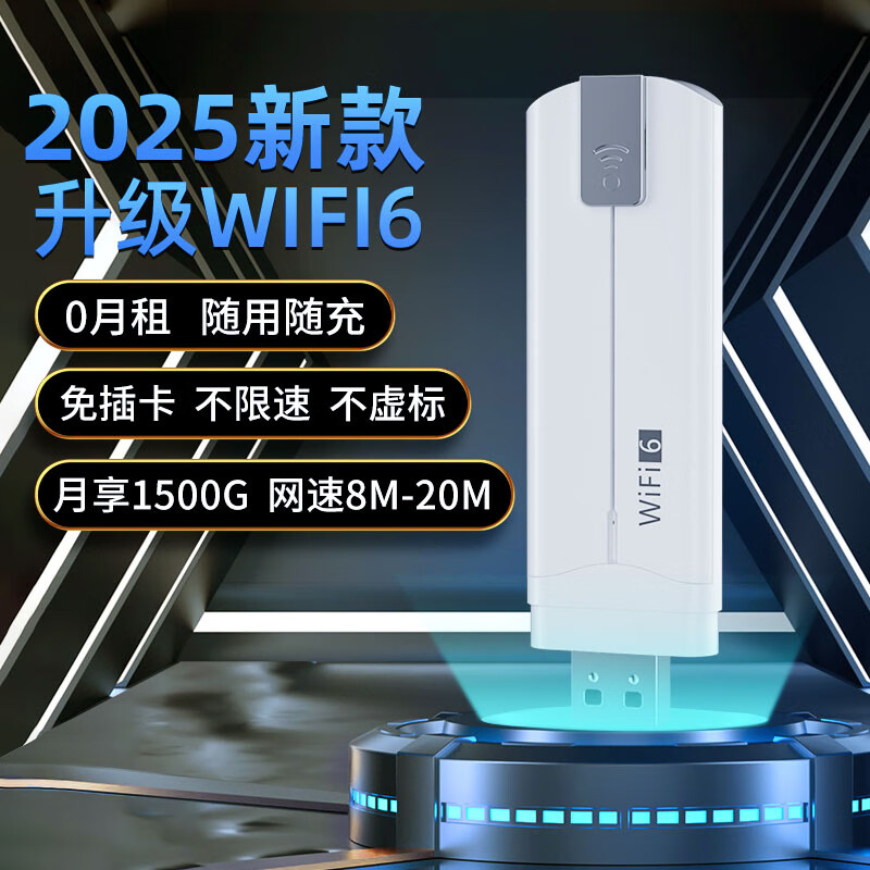 中科巨龙随身wifi无线网免插卡无限流量2025款全国通用无线宽带电脑办公车载学生宿舍校园流量卡 旗舰升级wifi6+双网切换