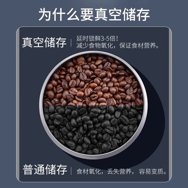 Vacare真空密封罐按压式食品级罐茶叶罐咖啡豆储存罐厨房收纳罐 不锈钢真空罐400ml+800ml+1200ml