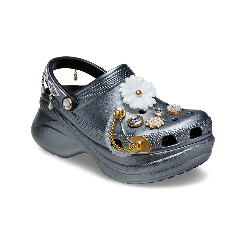 卡骆驰（CROCS）璀璨珠花小鲸鱼洞洞鞋时尚百搭包头女鞋|211519  黑色-001 39 (250mm)