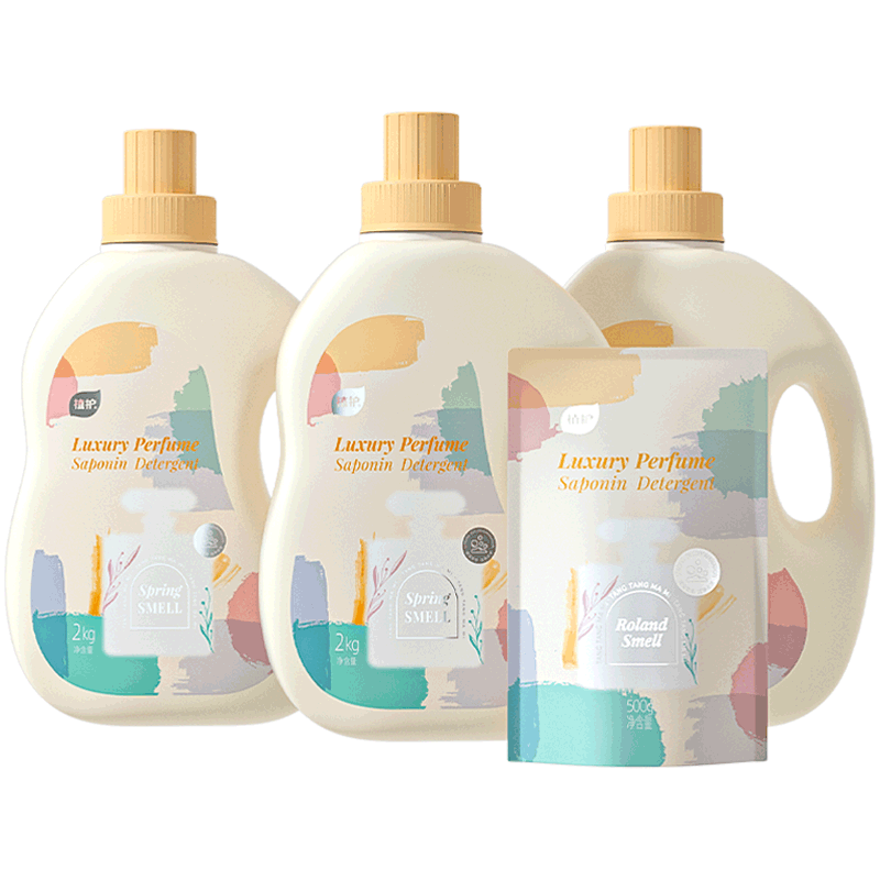 植护樱花香水洗衣液13斤（2kg*3瓶+500g袋）持久留香内衣裤 热门商品