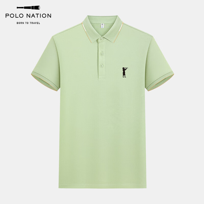 POLO NATION法国品牌7A抗菌短袖POLO衫夏季新款冰丝短袖透气通勤商务上衣T恤 白色 M (48)