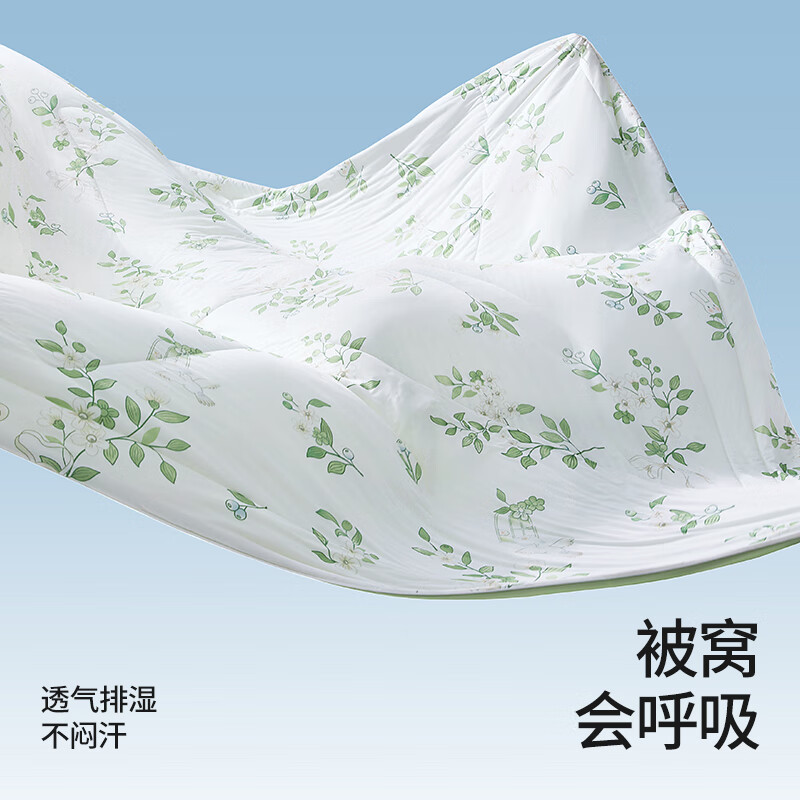 贝肽斯成人夏凉被春夏季母婴儿童空调被子薄款盖毯单双人可机洗抗菌被子 浅色思念【薄荷清凉 可机洗】 150cm*200cm
