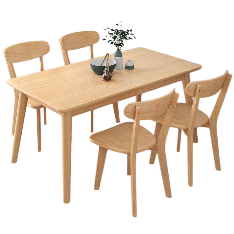 中偉實(shí)木餐桌椅家用吃飯桌子學(xué)習(xí)書桌餐廳飯桌全實(shí)木桌1400*800mm單桌