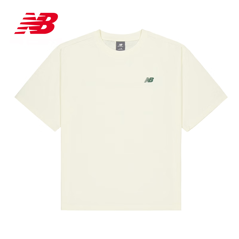 NEW BALANCE男舒適運(yùn)動(dòng)休閑短袖潮流圓領(lǐng)T恤AMT52300 象牙白 L