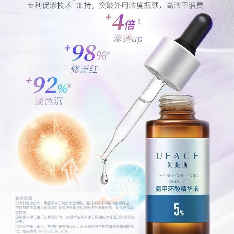 优斐斯(uface)氨甲环酸精华5%传明酸高浓度20ml提亮肤色改善保湿暗沉修护 氨甲环酸20ml