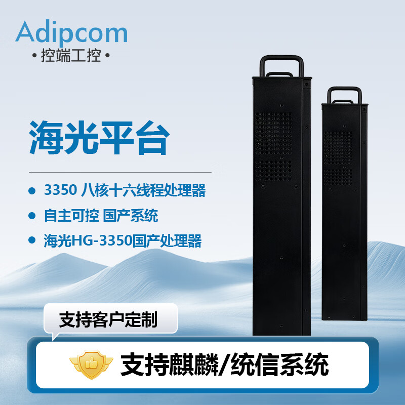 adipcom控端2U工控机国产海光服务器主机3350处理器国产操作系统工业电脑主机  HG-3350/8G/512GSSD/2G显卡