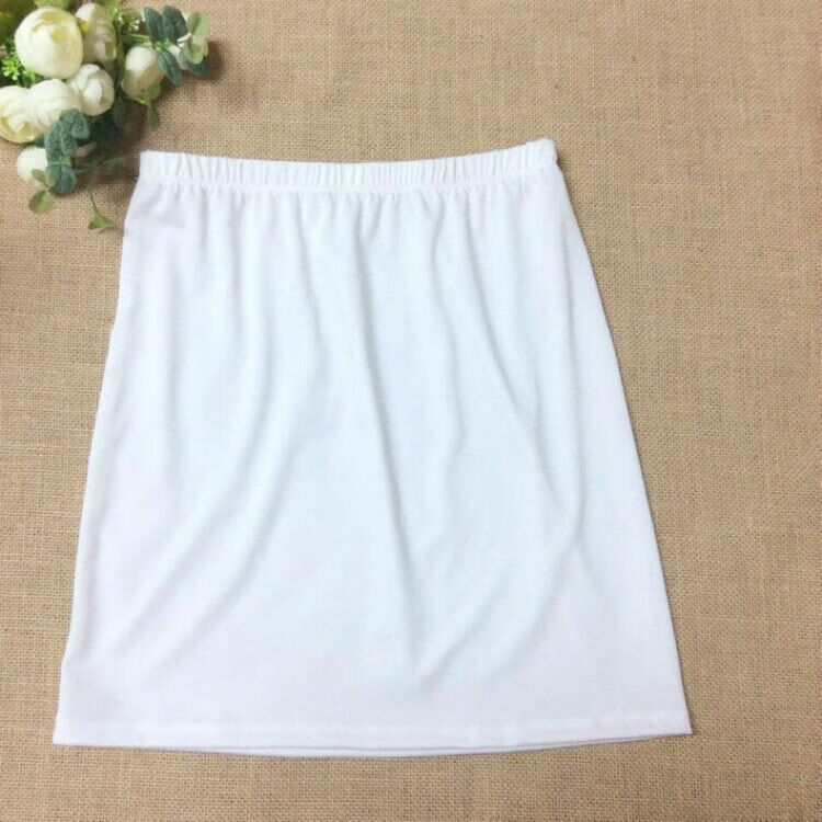 【精选】女蕾丝内衬裙内搭短裙衬裙内穿防透半身裙打底裙 牛奶丝白色平边短裙40cm 均码