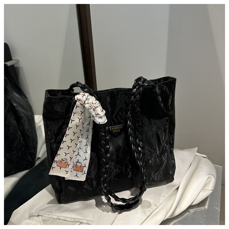 （0.01）包包女大容量托特包2025新款夏天单肩包设计感女士韩版休 黑色