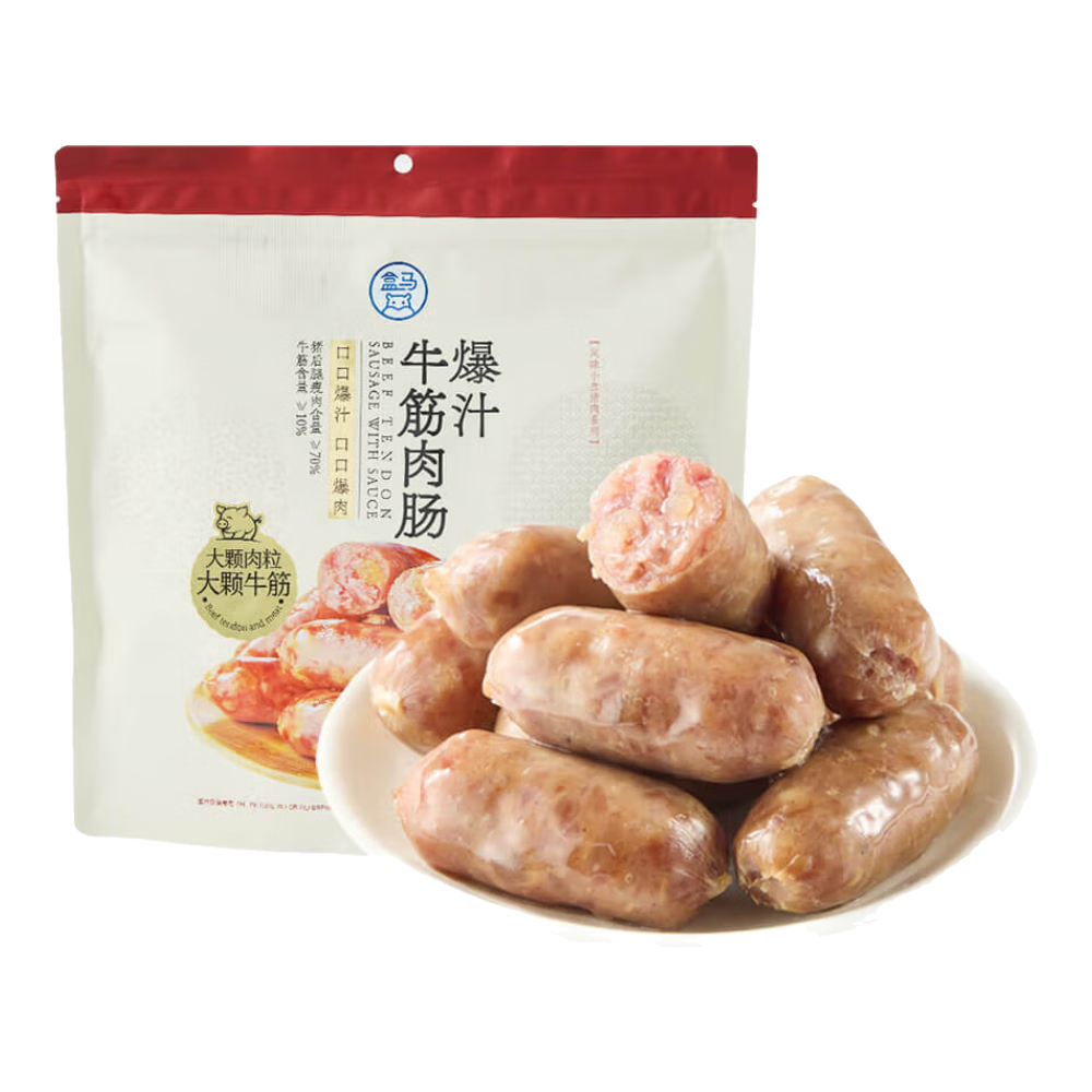 盒马 原味牛筋肉肠 560g 猪后腿肉添加大颗粒牛筋 小袋独立包装 560g*1袋 袋装