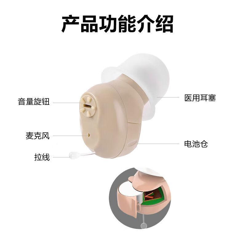 Great-Ears迷你无线隐形助听器老年人专用年轻人中重度耳聋耳背耳内深耳道式 全新升级G16单耳(1只装)+电池2颗+收纳盒