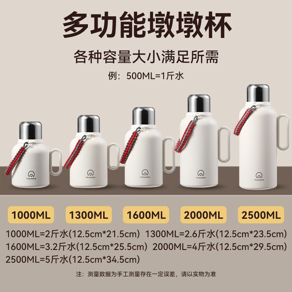 琪虎大容量保温杯25新款运动水壶吨桶吨户外大号冰霸保冷水杯子可刻字 绿色2500ML【冷热两用】5斤水