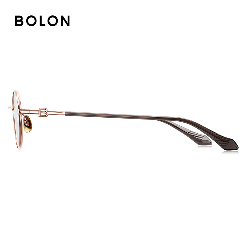 暴龙(BOLON)近视眼镜框 厂家直发 书呆子风复古文艺镜架 暴龙眼镜 BA7052 B30-玫瑰金色镜框 此项仅单框-镜框支持试戴