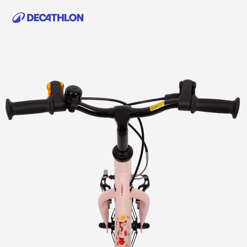 迪卡侬儿童自行车14寸轻便安全易学平衡自行车儿童单车粉色-5156281