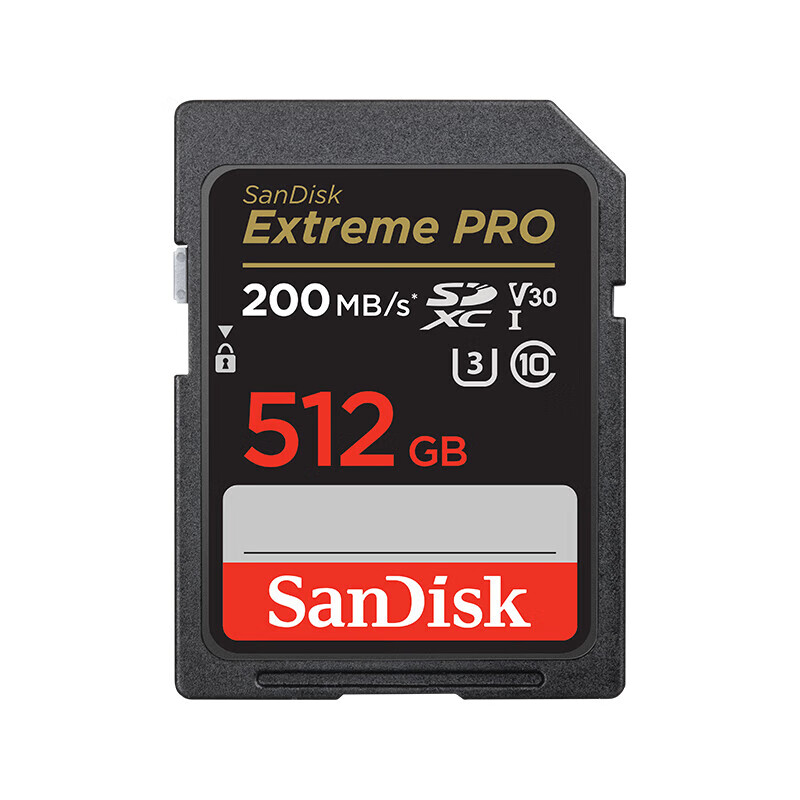 闪迪（SanDisk）至尊超极速SD存储卡512GSD相机卡高速单反内存卡储存卡SD卡 黑色 标配