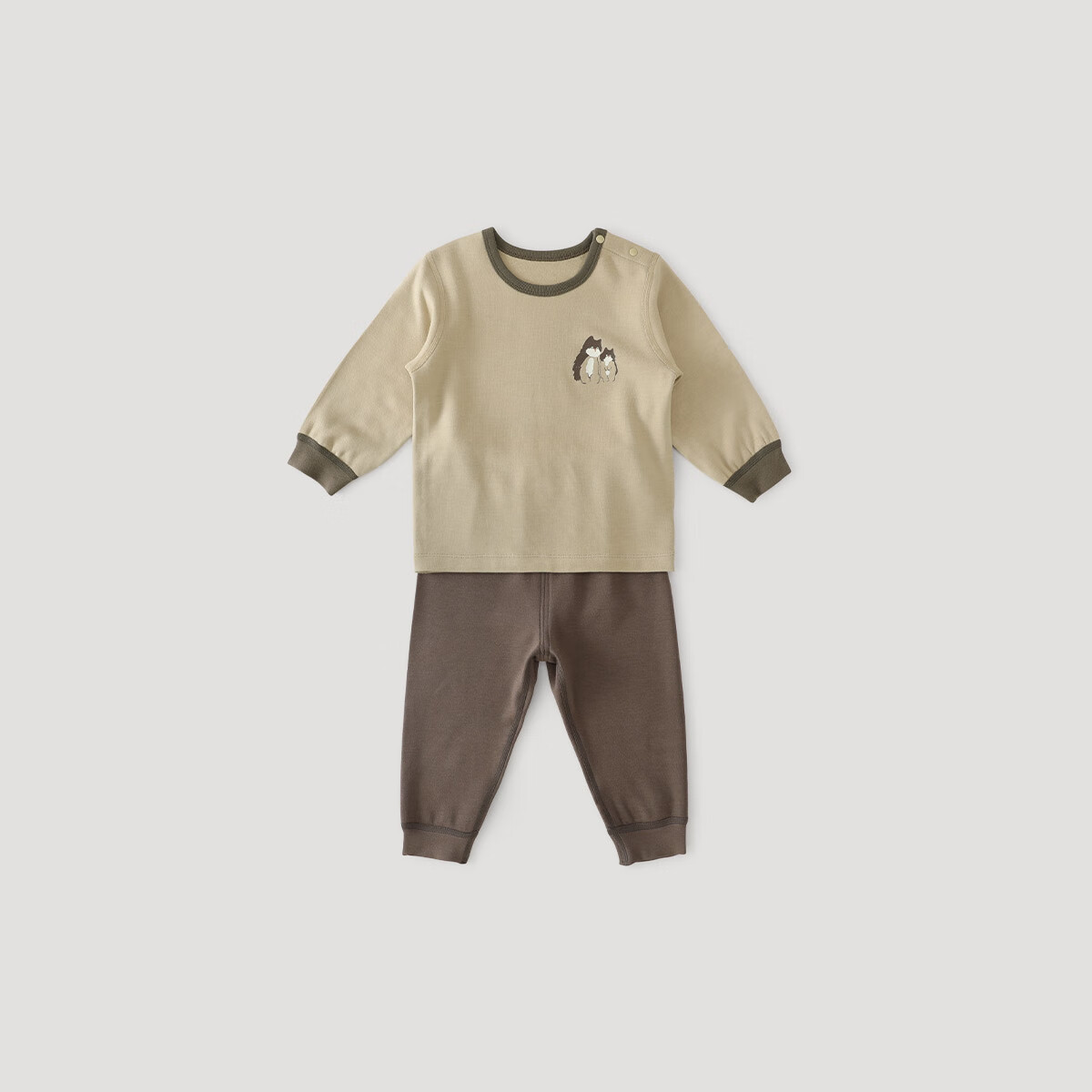 巴厘小猪保暖内衣儿童套装秋冬加厚保暖女宝宝睡衣婴幼儿衣服男童秋衣秋裤 麦穗黄 90