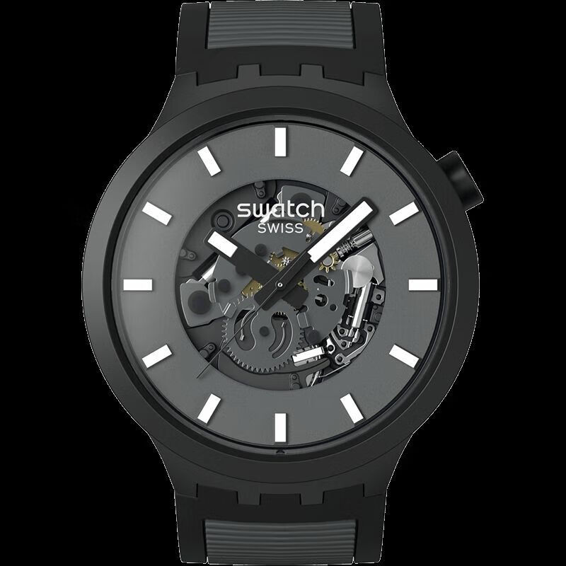 斯沃琪（Swatch）瑞士手表 黑夜繁星 男女时尚石英手表 黑夜繁星 SB05B113 47mm