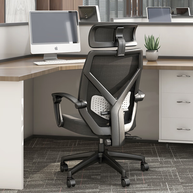 聯(lián)豐【新品】人體工學(xué)椅電競(jìng)椅家用辦公椅靠背椅老板椅轉(zhuǎn)椅電腦椅家用 黑色(店長(zhǎng)) 尼龍腳_旋轉(zhuǎn) 升降扶手