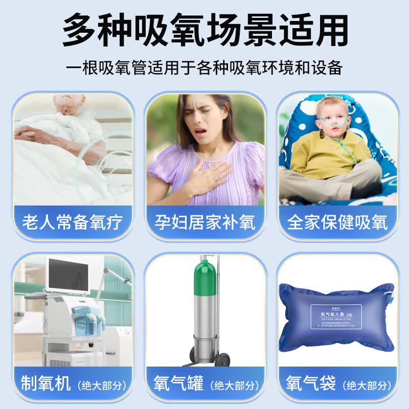 东贝医疗 吸氧管氧气管鼻吸医用双鼻塞一次性鼻氧管 2米【10根】