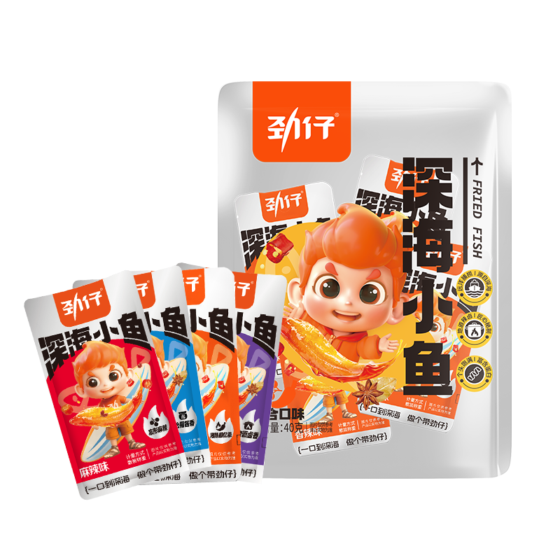 劲仔鱼仔零食小鱼干 混合味 10g*4包