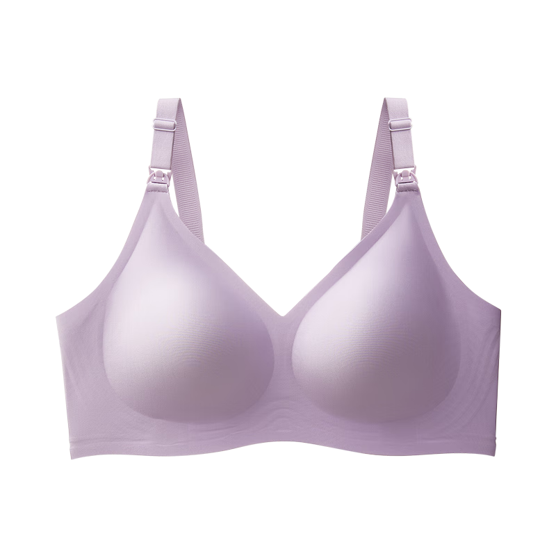 十月结晶孕妇哺乳内衣怀孕期聚拢无痕胸罩产后夏季喂奶文胸 暮山紫 M