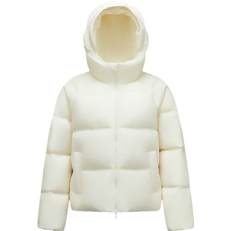 森马（Semir）羽绒服女90绒子短款轻暖三防可爱花苞帽2025冬新款立体防风外套 【正肩显瘦廓形】奶白10501 XL