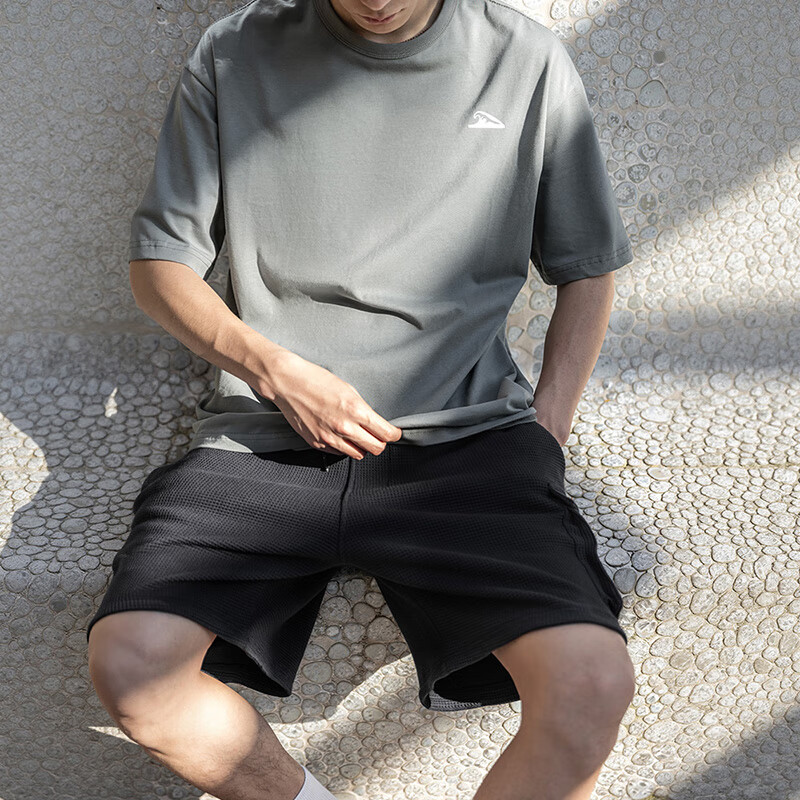 Mr.A美式海浪印花纯棉t恤2025新款宽松半袖纯色复古短袖男夏MRA男装 灰绿色 2XL