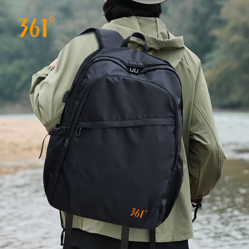 361°户外双肩包男轻便大容量登山徒步旅行出游包休闲防泼水运动背包 黑色【35L大容量】