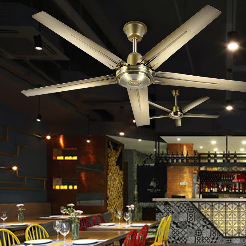 远东工业吊扇家用客厅餐厅学校仓库古铜色复古吊扇风扇老式大风力 56寸五叶古铜色壁控【纯铜电机】