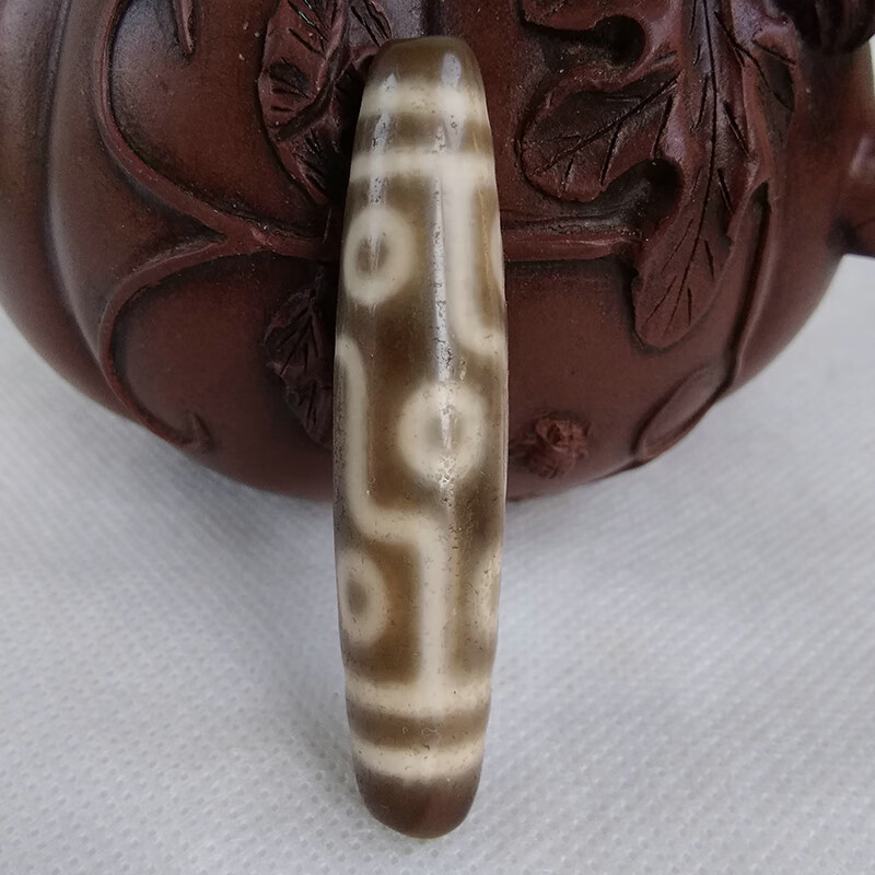 奥音S藏传玛瑙牙黄九眼老天珠真老无做旧高级民族风项链吊坠