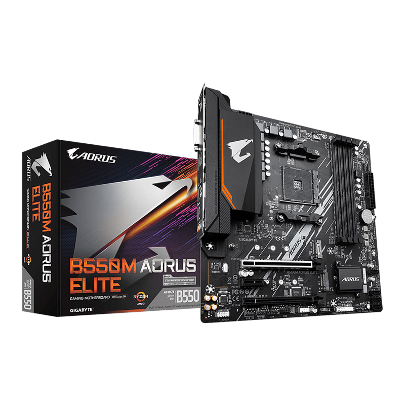 AMD 锐龙CPU 处理器 搭微星/华硕/技嘉B450B550CPU主板套装 板U套装 技嘉B550M AORUS ELITE小雕 R5 5600X(散片)套装