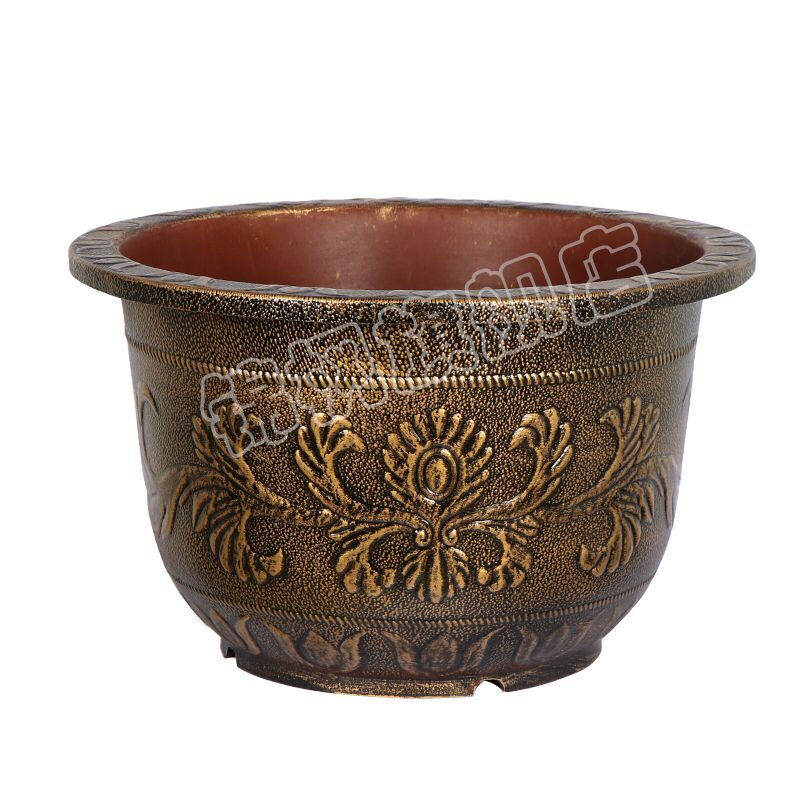 锦枫特大号树脂花盆加厚仿陶瓷花盆铁树龙缸果树花盆 种菜盆 口径50