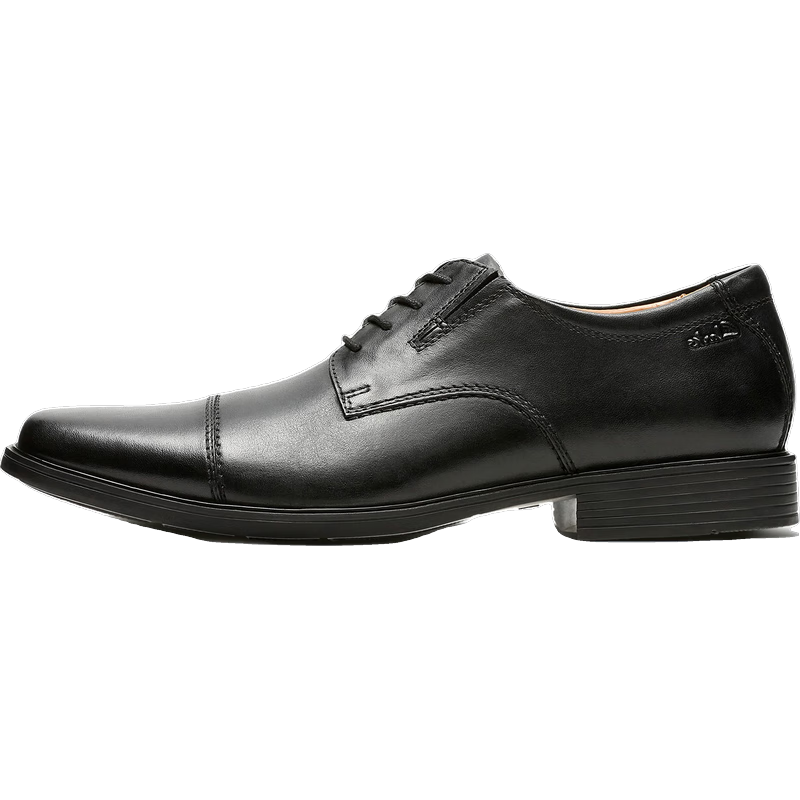 Clarks 其樂(lè )男鞋泰頓系列Tilden Cap牛津鞋 男士商務(wù)正裝舒適款皮鞋男 Black Leather 42.5 (9.5 US)