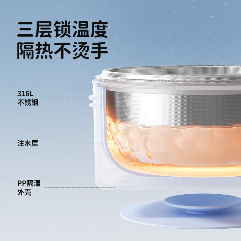 火火兔宝宝辅食碗防摔不锈钢儿童餐具婴幼儿专用保温辅食碗可注水 太空辅食碗