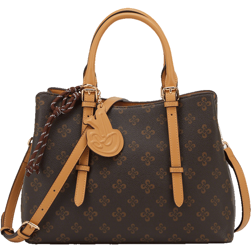 意尔康大容量托特包复古老花包包女款生日礼物单肩斜挎妈妈包女士手提包