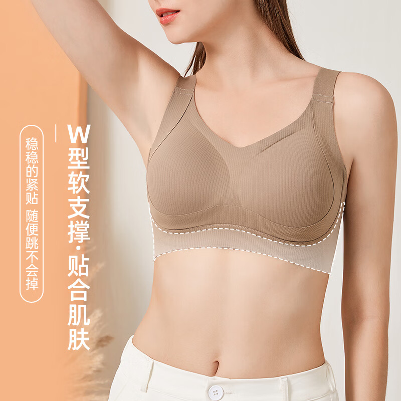 都市丽人女士内衣2025年新款软支撑无钢圈文胸聚拢防下垂收副乳胸罩bra 大胸显小聚拢防下垂内衣-黑色 L (推荐尺码:36/80BCD)