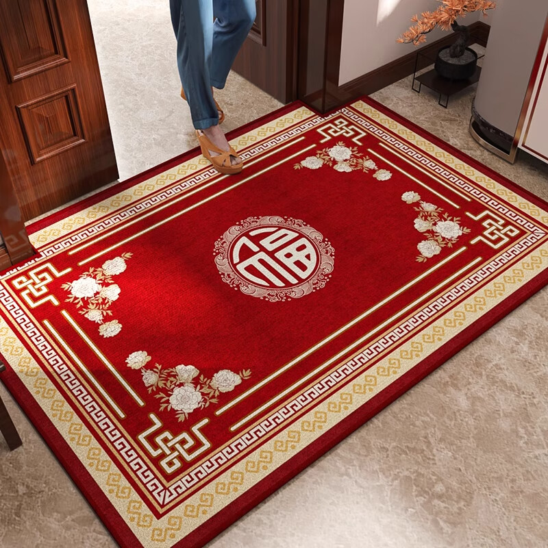 季象圈绒入户门地垫轻奢高级感进户门口防滑垫客厅卧室门家用脚垫子 QR-Y福满门-1001 60x90cm