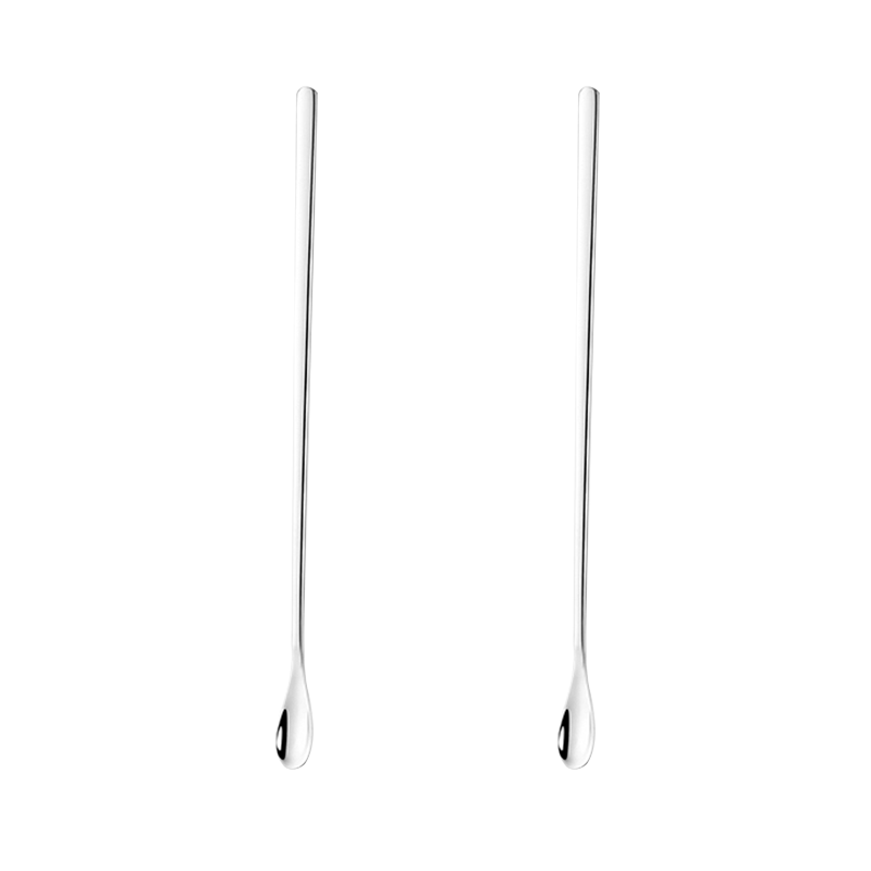 拾畫304不銹鋼攪拌勺2只裝 長柄咖啡勺子冰勺湯匙蜂蜜調(diào)酒甜品攪拌棒