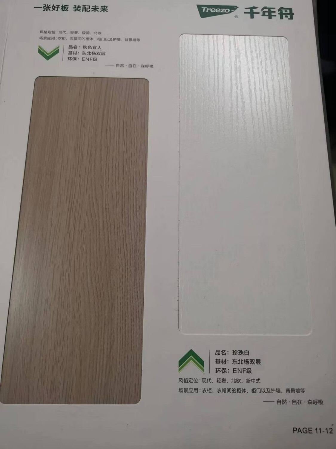 千年舟天然豆香ENF級生態(tài)板鋅效18mm東北楊雙筋實木免漆板材 珍珠白(暖白射線 一張