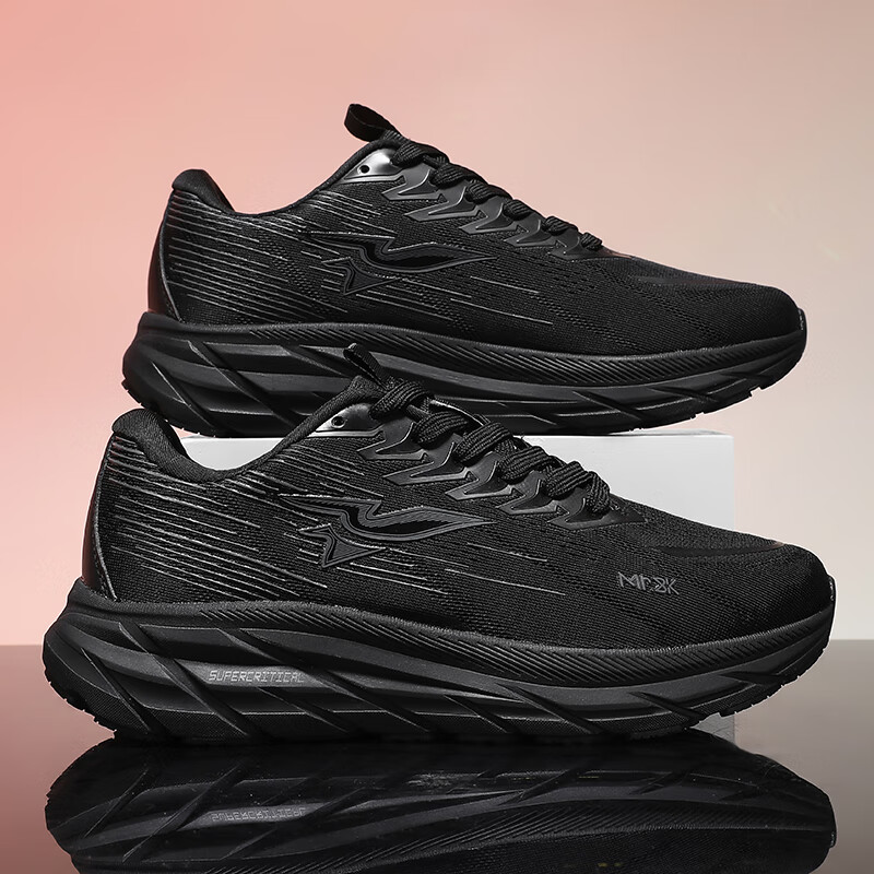 MR.BK夏季运动鞋男女鞋轻便减震跑步鞋运动厚底夏秋跑鞋走路慢跑散步 虫洞黑 46 (280mm)