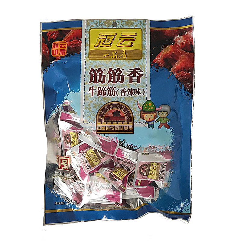冠云平遙牛肉228g香辣牛蹄筋板筋休閑零食小吃小包裝真空即食 228g香辣牛蹄筋(微辣18-20包)